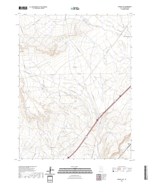 Danish Flat, UT — USGS 7.5-minute topo (2023)