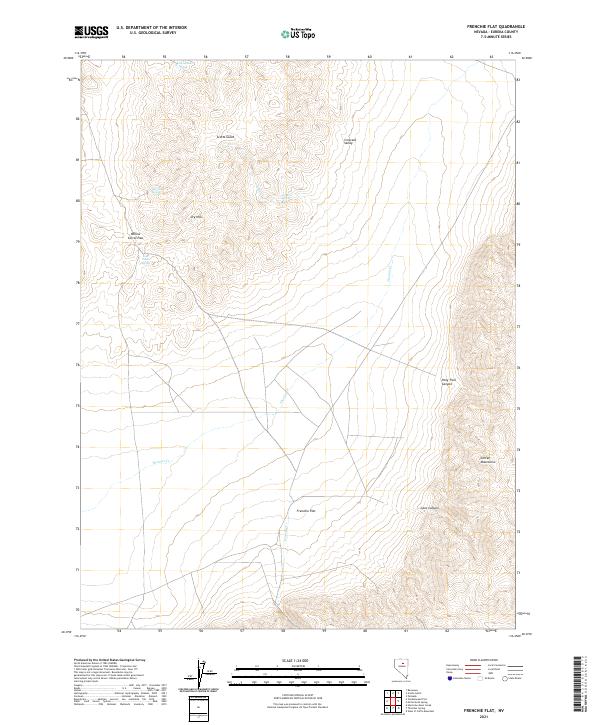 Frenchie Flat, NV — USGS 7.5-minute topo (2021)