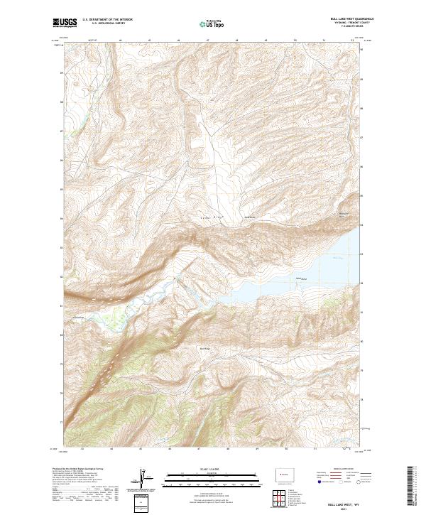Bull Lake West, WY — USGS 7.5-minute topo (2021)