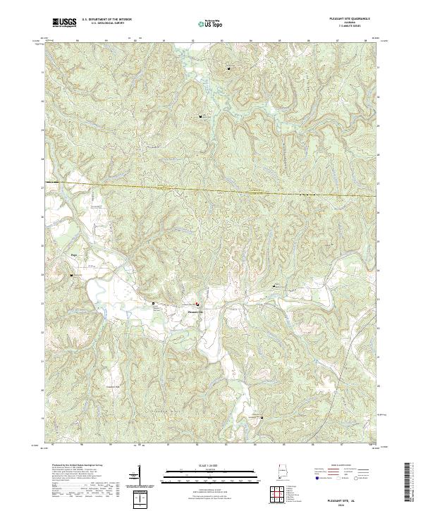 Pleasant Site, AL — USGS 7.5-minute topo (2024)