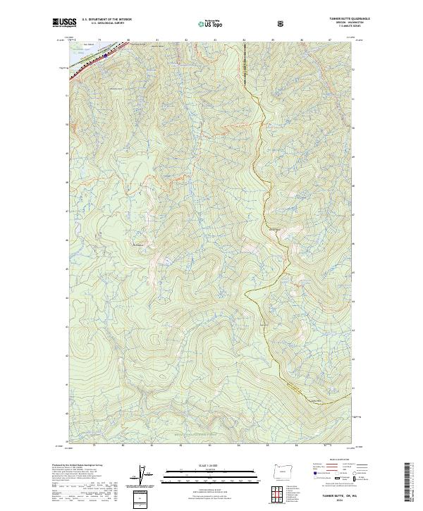 Tanner Butte, OR-WA — USGS 7.5-minute topo (2024)