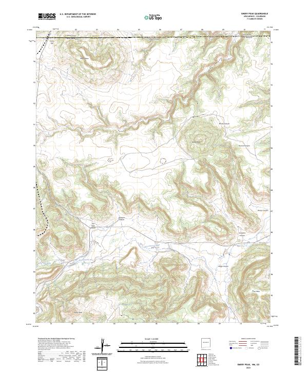 Emery Peak, NM-CO — USGS 7.5-minute topo (2023)