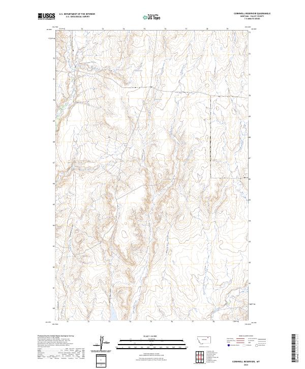 Cornwell Reservoir, MT — USGS 7.5-minute topo (2024)