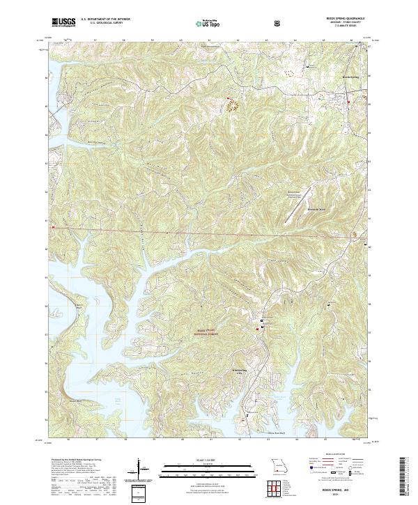 Reeds Spring, MO — USGS 7.5-minute topo (2021)