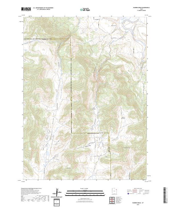 Warren Draw, UT — USGS 7.5-minute topo (2023)
