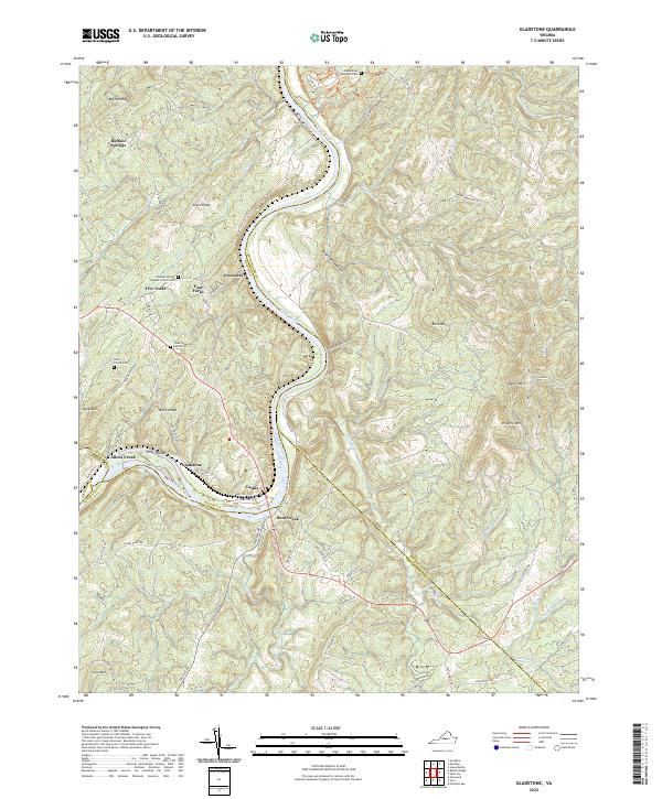 Gladstone, VA — USGS 7.5-minute topo (2022)