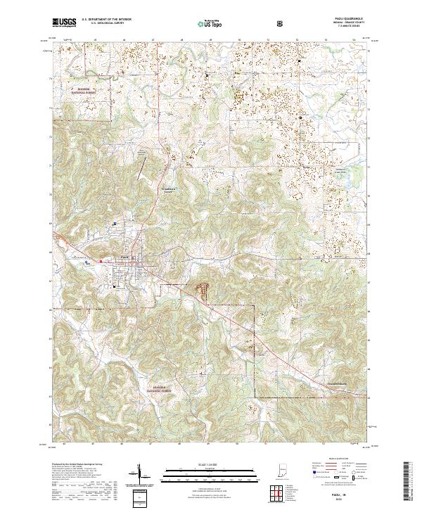 Paoli, IN — USGS 7.5-minute topo (2022)