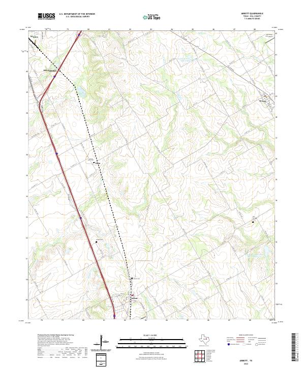 Abbott, TX — USGS 7.5-minute topo (2022)