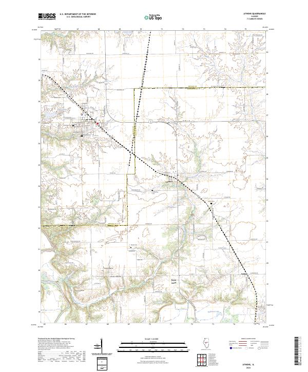 Athens, IL — USGS 7.5-minute topo (2024)