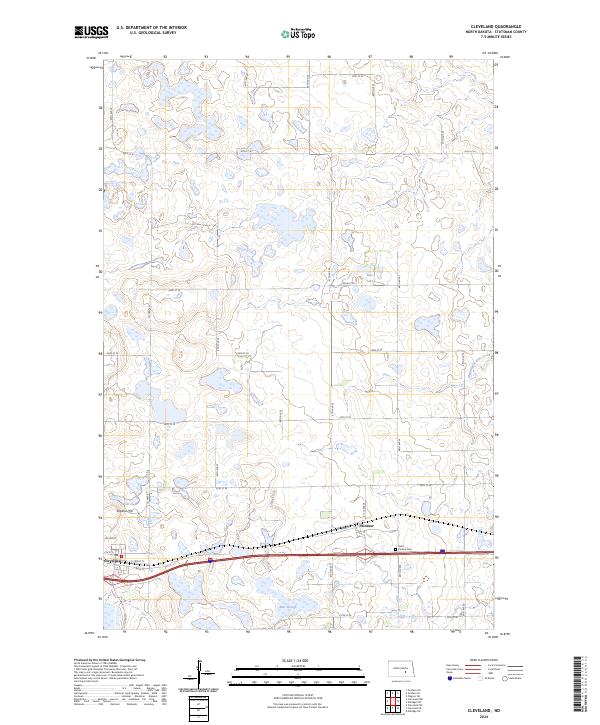 Cleveland, ND — USGS 7.5-minute topo (2024)