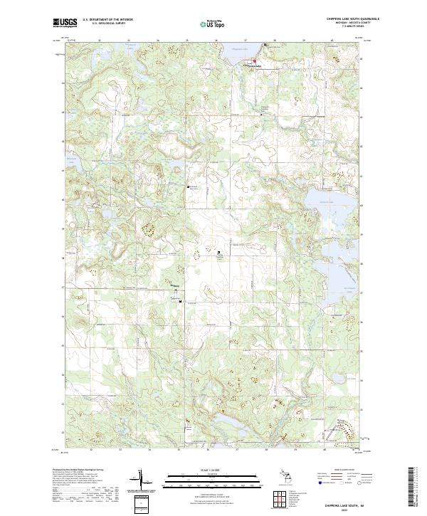 Chippewa Lake South, MI — USGS 7.5-minute topo (2023)