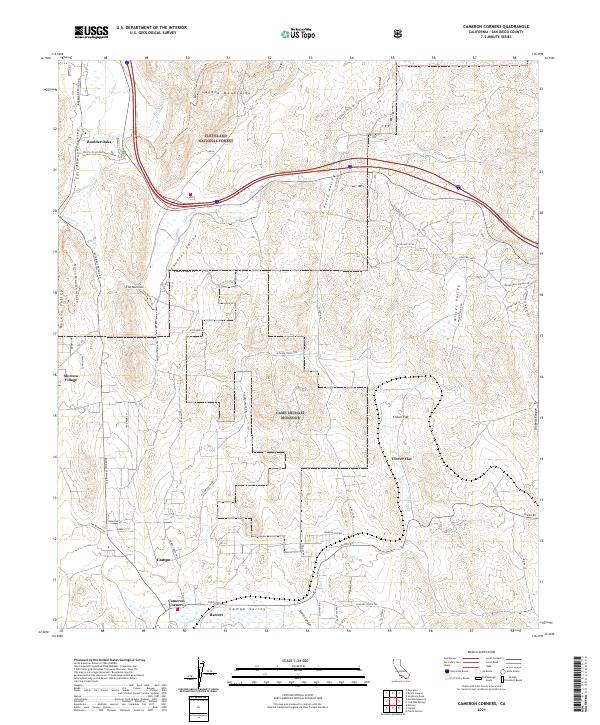 Cameron Corners, CA — USGS 7.5-minute topo (2021)