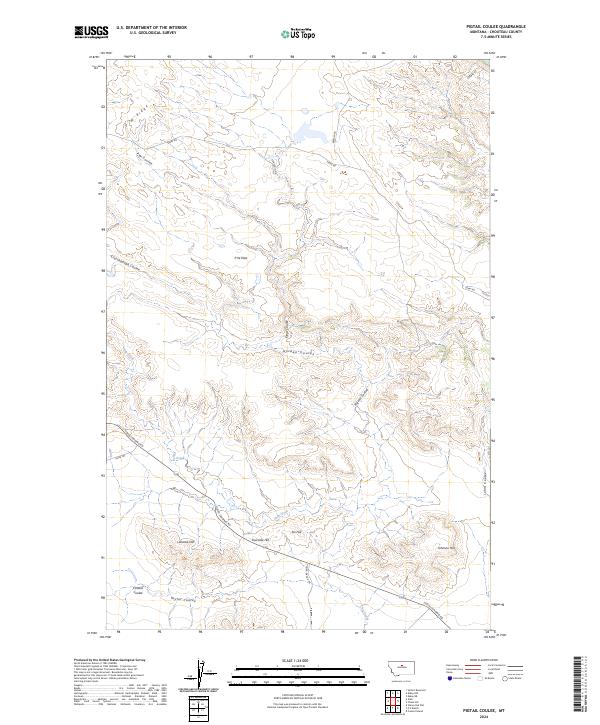 Pigtail Coulee, MT — USGS 7.5-minute topo (2024)