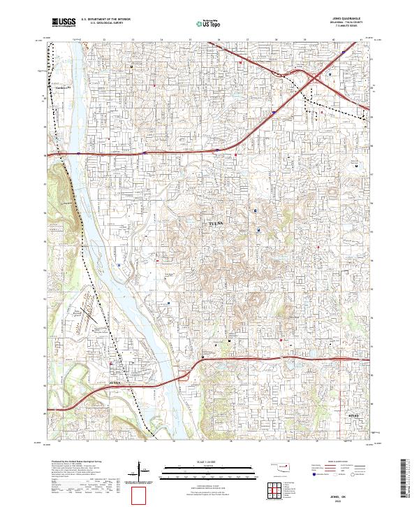 Jenks, OK — USGS 7.5-minute topo (2022)