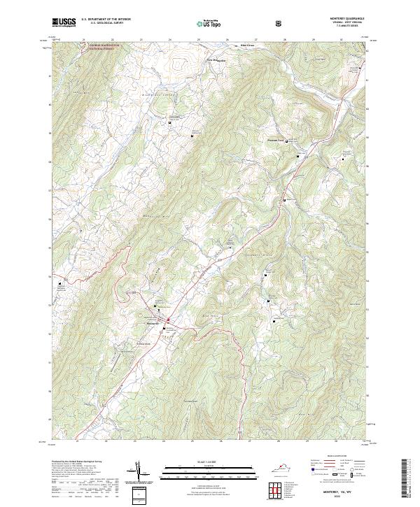 Monterey, VA-WV — USGS 7.5-minute topo (2022)