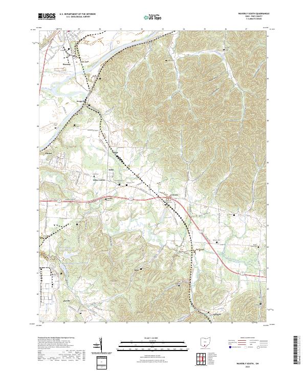 Waverly South, OH — USGS 7.5-minute topo (2023)