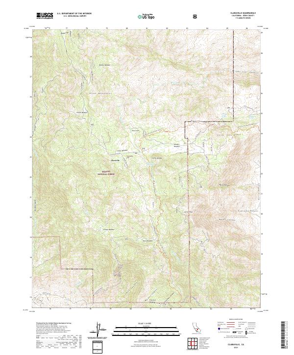 Claraville, CA — USGS 7.5-minute topo (2021)