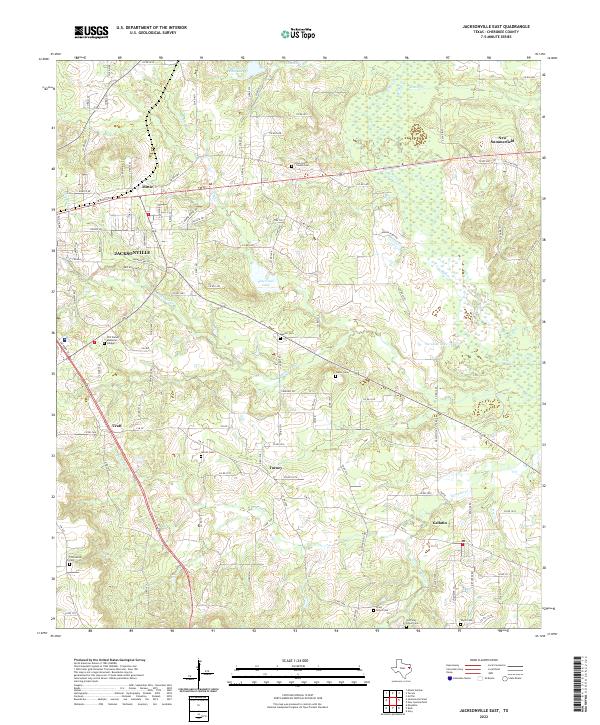 Jacksonville East, TX — USGS 7.5-minute topo (2022)
