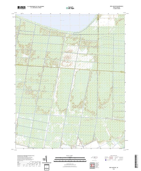 New Lake NW, NC — USGS 7.5-minute topo (2022)