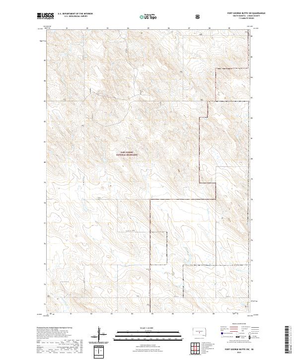 Fort George Butte SW, SD — USGS 7.5-minute topo (2021)