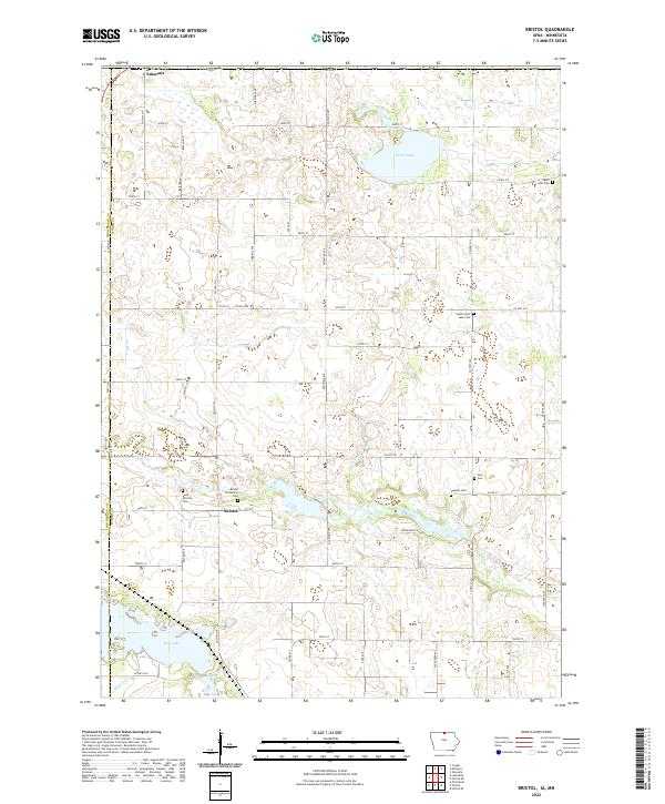Bristol, IA-MN — USGS 7.5-minute topo (2022)