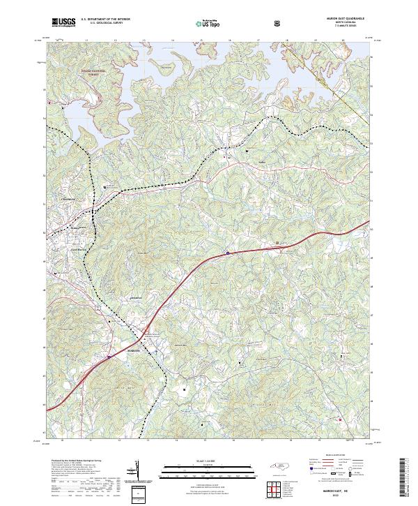 Marion East, NC — USGS 7.5-minute topo (2022)