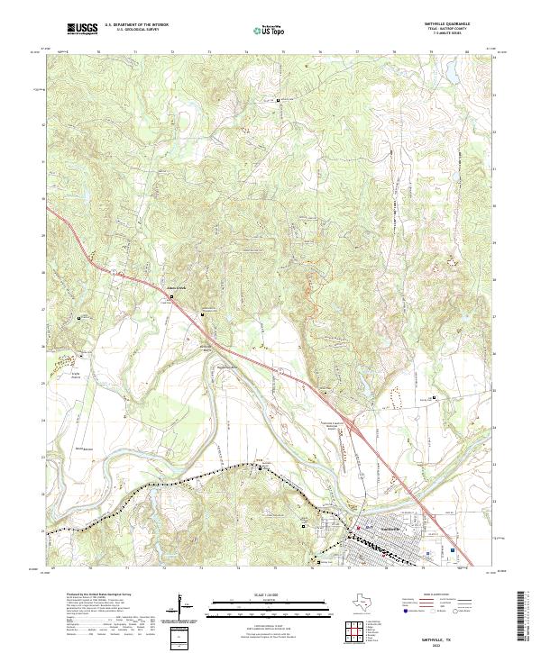 Smithville, TX — USGS 7.5-minute topo (2022)