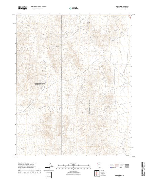 Mohave Mine, AZ — USGS 7.5-minute topo (2021)