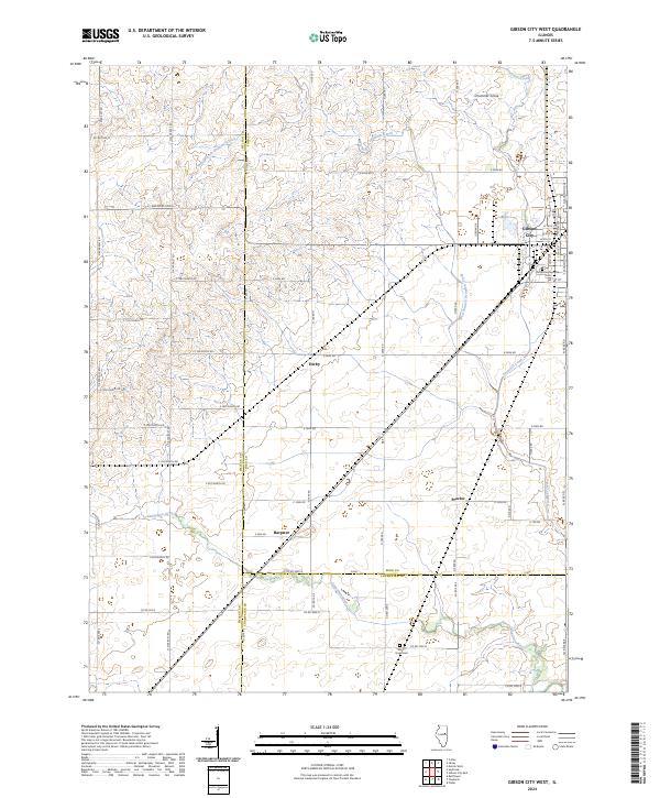 Gibson City West, IL — USGS 7.5-minute topo (2024)