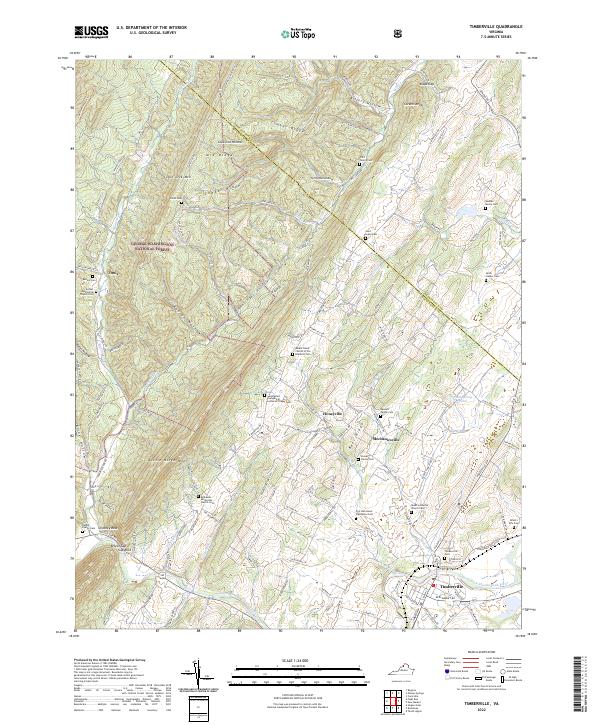 Timberville, VA — USGS 7.5-minute topo (2022)