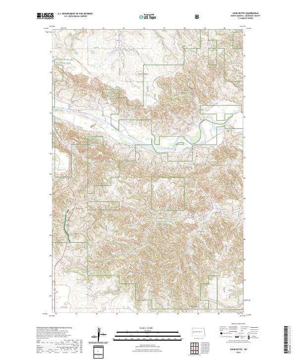 Lone Butte, ND — USGS 7.5-minute topo (2024)
