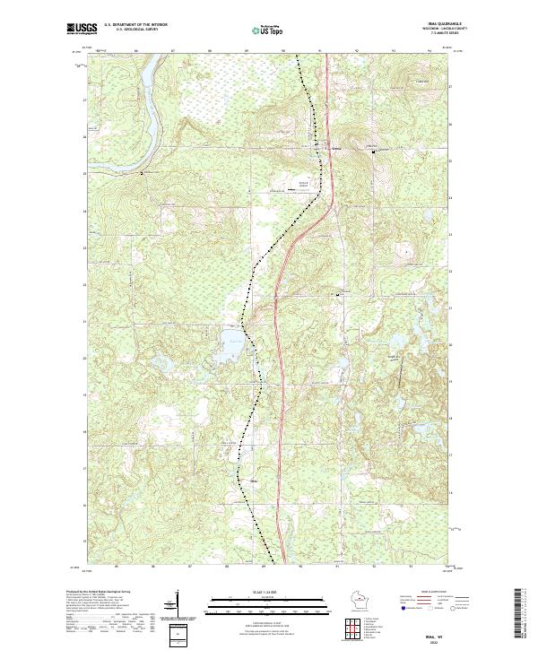 Irma, WI — USGS 7.5-minute topo (2022)