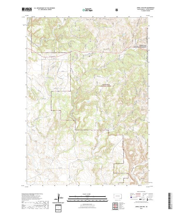 Jewel Cave NW, SD — USGS 7.5-minute topo (2021)