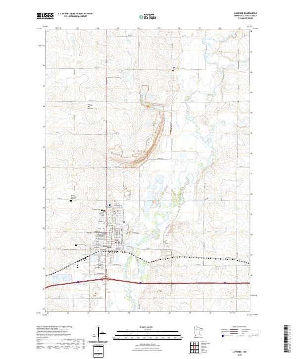 Luverne, MN — USGS 7.5-minute topo (2022)