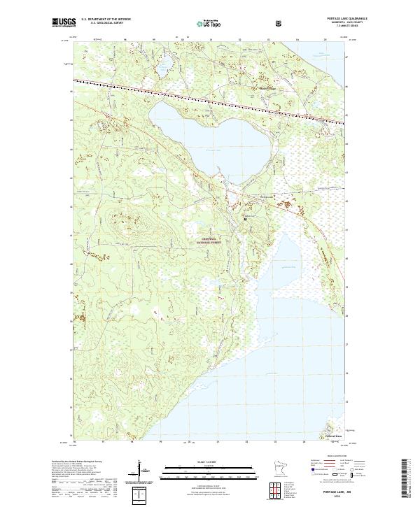 Portage Lake, MN — USGS 7.5-minute topo (2022)