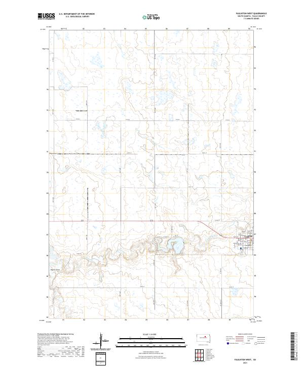 Faulkton West, SD — USGS 7.5-minute topo (2021)