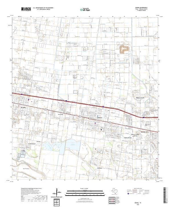 Donna, TX — USGS 7.5-minute topo (2022)