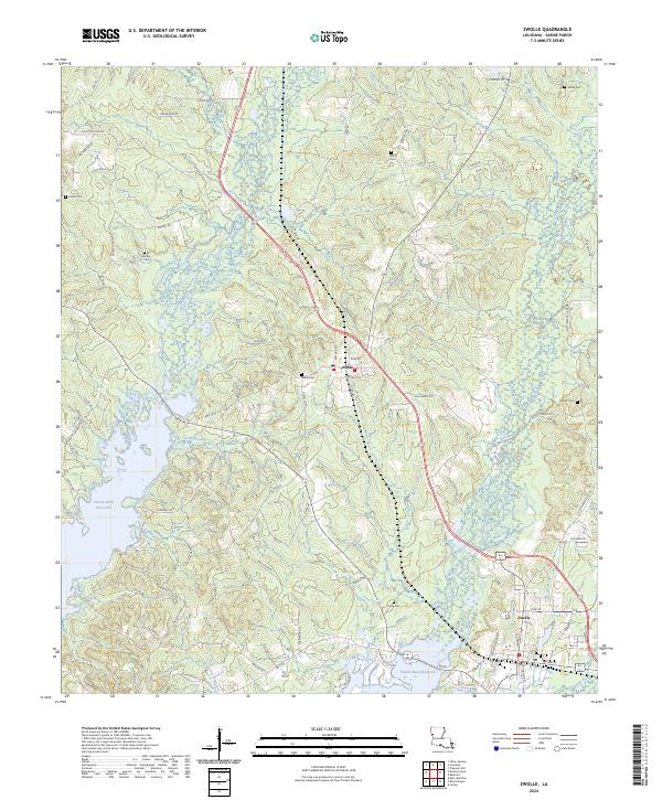 Zwolle, LA — USGS 7.5-minute topo (2024)