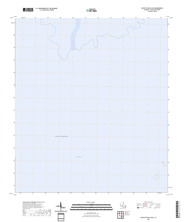 South of Belle Isle, LA — USGS 7.5-minute topo (2025)