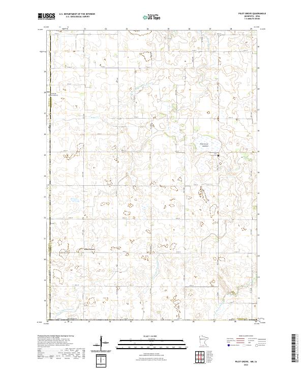 Pilot Grove, MN-IA — USGS 7.5-minute topo (2022)