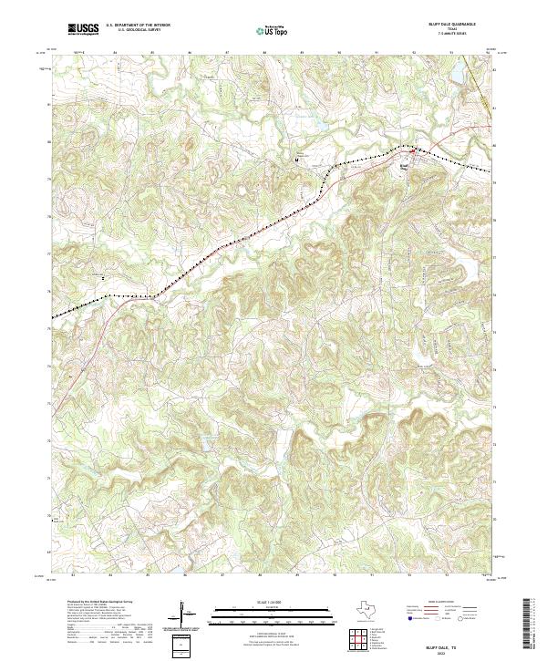 Bluff Dale, TX — USGS 7.5-minute topo (2022)