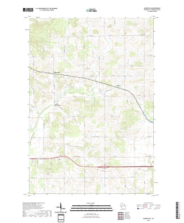 Albertville, WI — USGS 7.5-minute topo (2022)