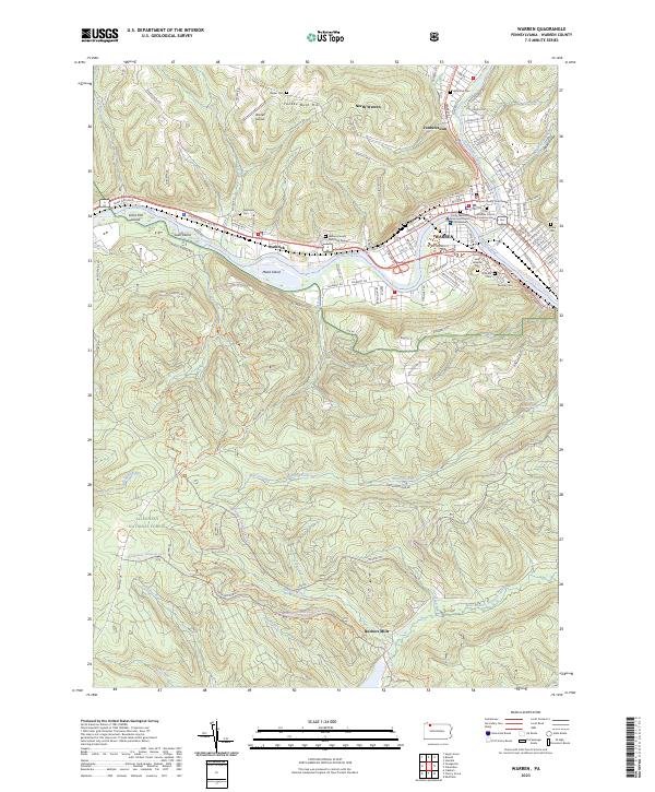 Warren, PA — USGS 7.5-minute topo (2023)