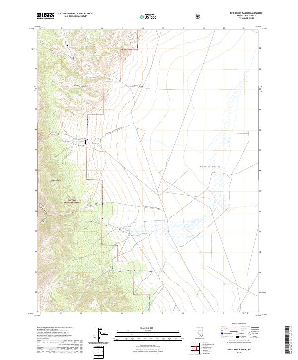 Pine Creek Ranch, NV — USGS 7.5-minute topo (2021)