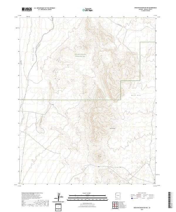 Senator Mountain NW, AZ — USGS 7.5-minute topo (2023)