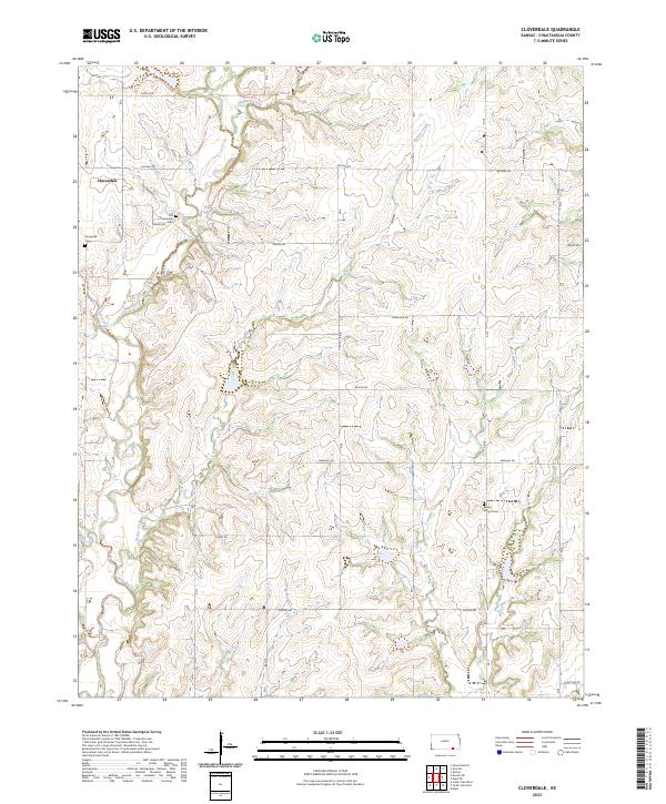 Cloverdale, KS — USGS 7.5-minute topo (2023)