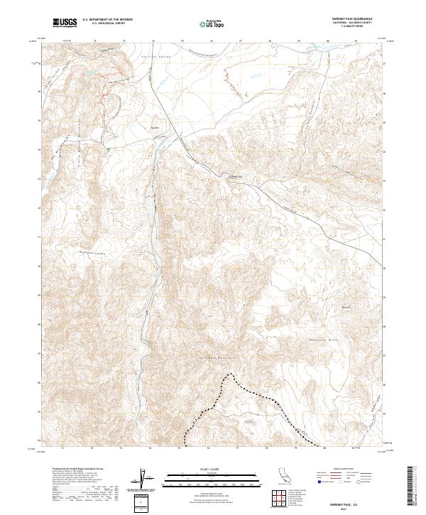 Sweeney Pass, CA — USGS 7.5-minute topo (2021)