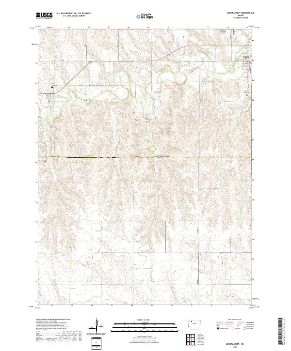 Lenora West, KS — USGS 7.5-minute topo (2022)