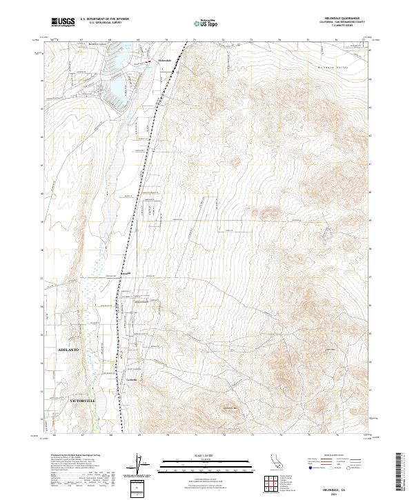 Helendale, CA — USGS 7.5-minute topo (2021)