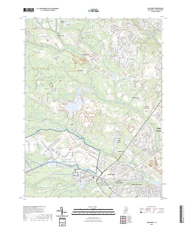 Lakehurst, NJ — USGS 7.5-minute topo (2023)